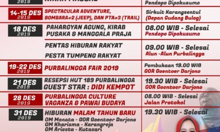 Jadwal Kegiatan Hari Jadi Purbalingga ke- 189