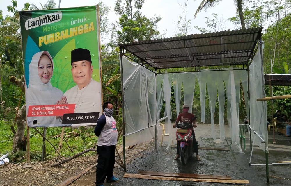 Cegah Corona, Warga Desa Grantung Patungan Buat Penyemprotan Disinfektan Otomatis