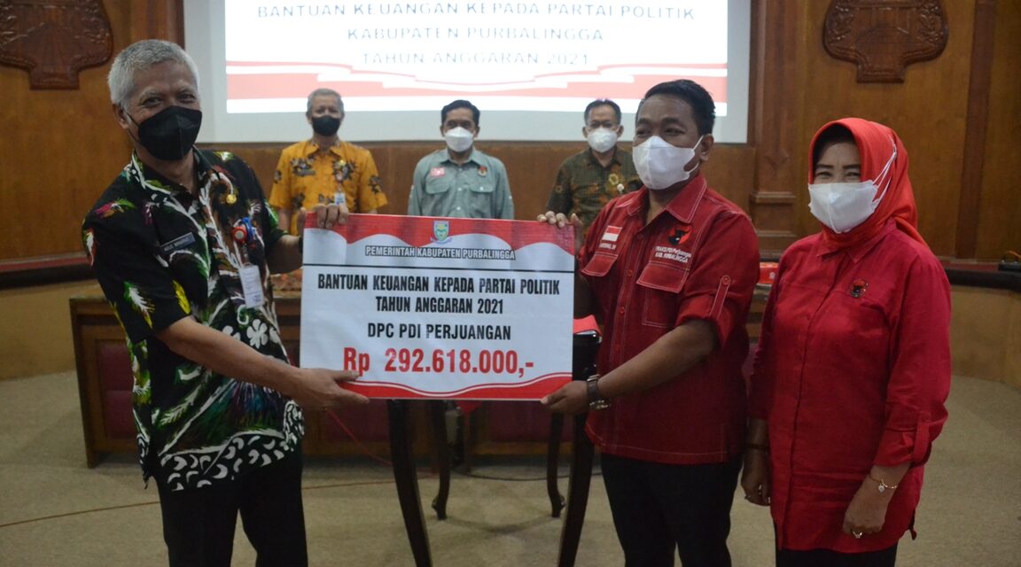 Guna Edukasi Pemilih, 9 Parpol di Purbalingga Terima Bantuan Keuangan