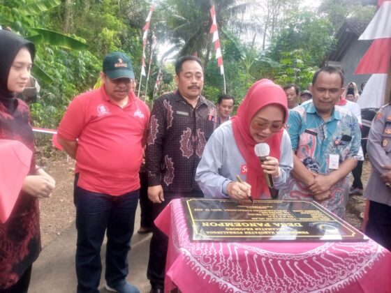 Resmikan Jalan Desa Pangempon , Bupati Harapkan Dongkrak Ekonomi Masyarakat