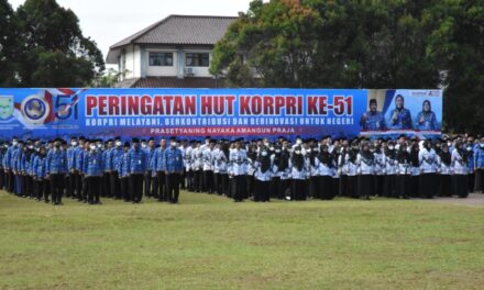 Sekda Purbalingga menjadi Inspektur Upacara HUT Korpri Ke-51, Sampaikan Pesan Ketua Dewan Pengurus Korpri Nasional