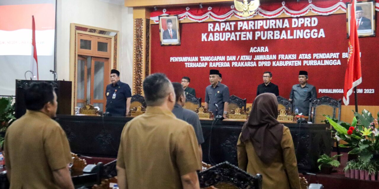 Fraksi-Fraksi DPRD Purbalinga Merespon Positif Pendapat Plh Bupati Terhadap 4 Raperda Prakarsa DPRD