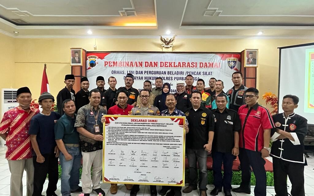 Jelang Pemilu 2024, Puluhan Ormas, LSM dan Perguruan Silat Di Purbalingga Gelar Deklarasi Damai