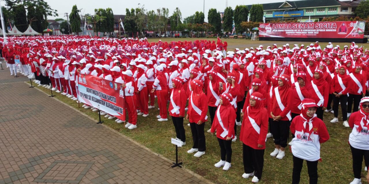 Semarak, 1.650 Kader PKK Ikuti Lomba Senam Sicita di Purbalingga