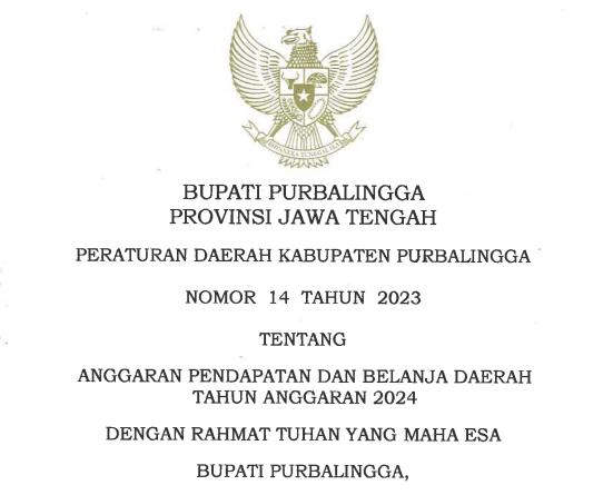 PERDA 14 TENTANG APBD 2024