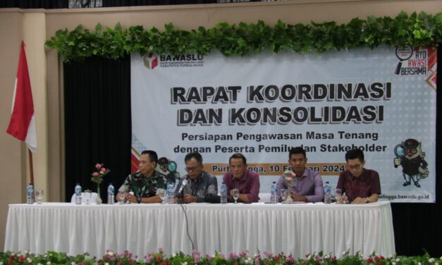 Persiapkan Hadapi Masa Tenang, Bawaslu Purbalingga Adakan Koordinasi Dan Konsolidasi Dengan Stakeholder