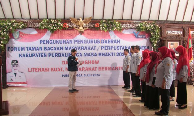 Perkuat Budaya Literasi, Pengurus Forum Taman Bacaan Masyarakat Kabupaten Purbalingga Dikukuhkan