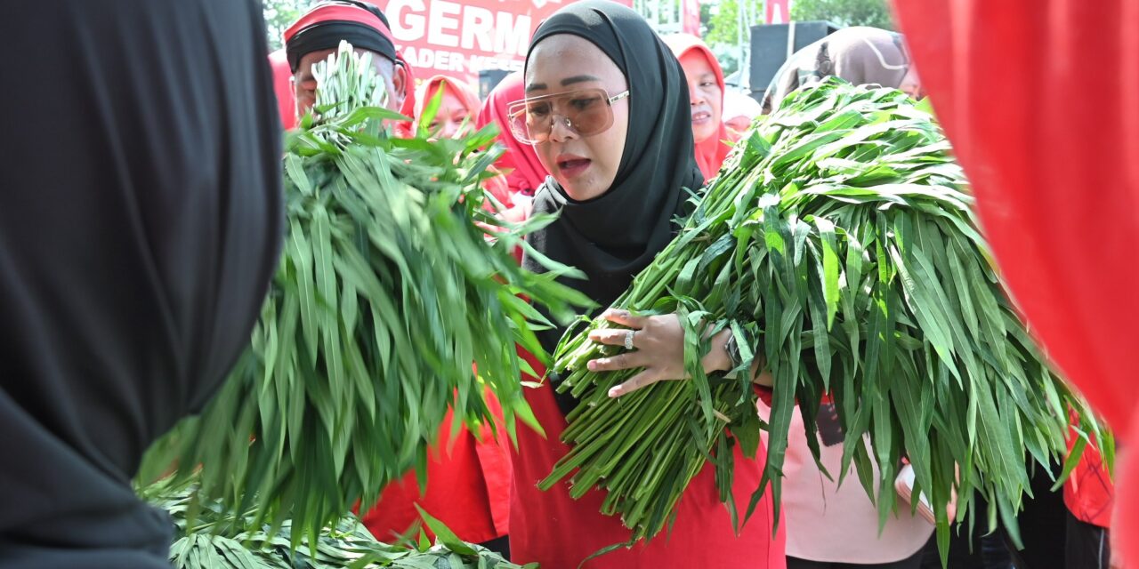 Galakkan Germas, Bupati Tiwi Borong Hasil Panen Kelompok Wanita Tani Banjaran