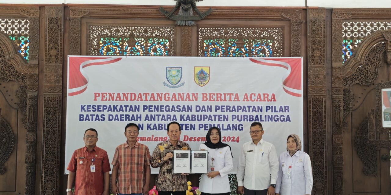 Tegaskan Batas Daerah, Pemkab Purbalingga dan Pemalang Tandatangani Kesepakatan Bersama