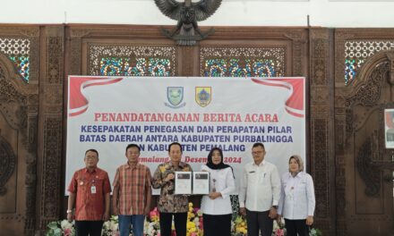 Tegaskan Batas Daerah, Pemkab Purbalingga dan Pemalang Tandatangani Kesepakatan Bersama